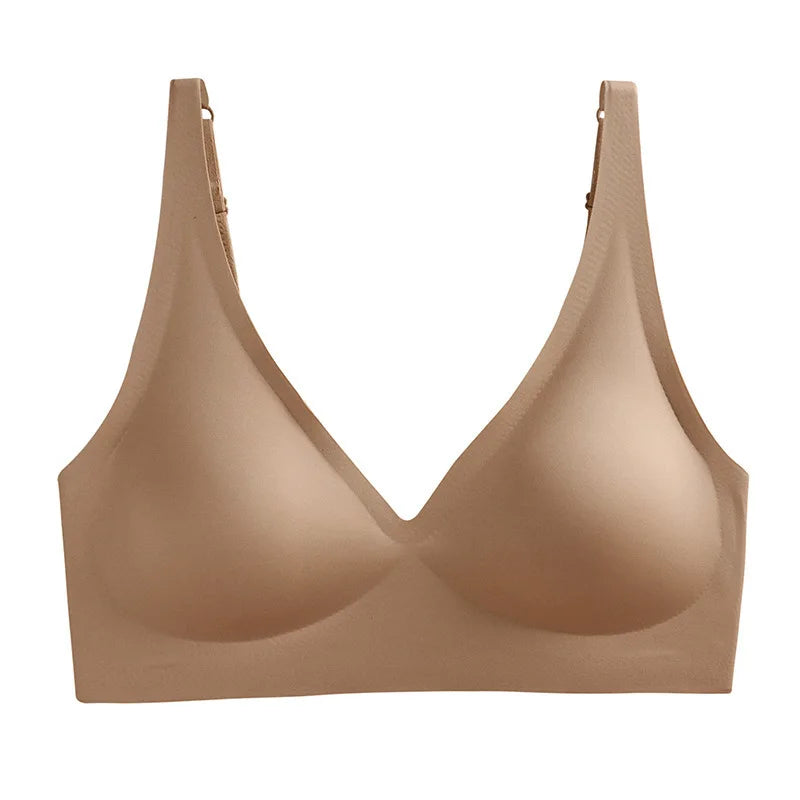 Sexy Seamless Bras For Women Wire Free Push Up Brassiere Deep V-Neck Bralette U-Back 2-Hook Underwear Lingerie Intimates S-XXL