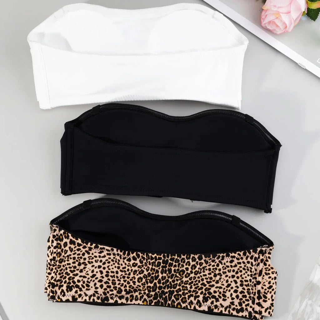 1PC High Quality Printed Knitted Everyday Front Closure Sexy Push up Strapless Seamless Bra for Women
