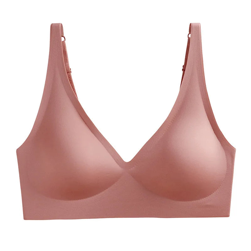 Sexy Seamless Bras For Women Wire Free Push Up Brassiere Deep V-Neck Bralette U-Back 2-Hook Underwear Lingerie Intimates S-XXL