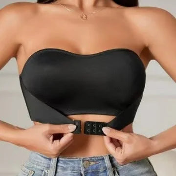1PC High Quality Printed Knitted Everyday Front Closure Sexy Push up Strapless Seamless Bra for Women