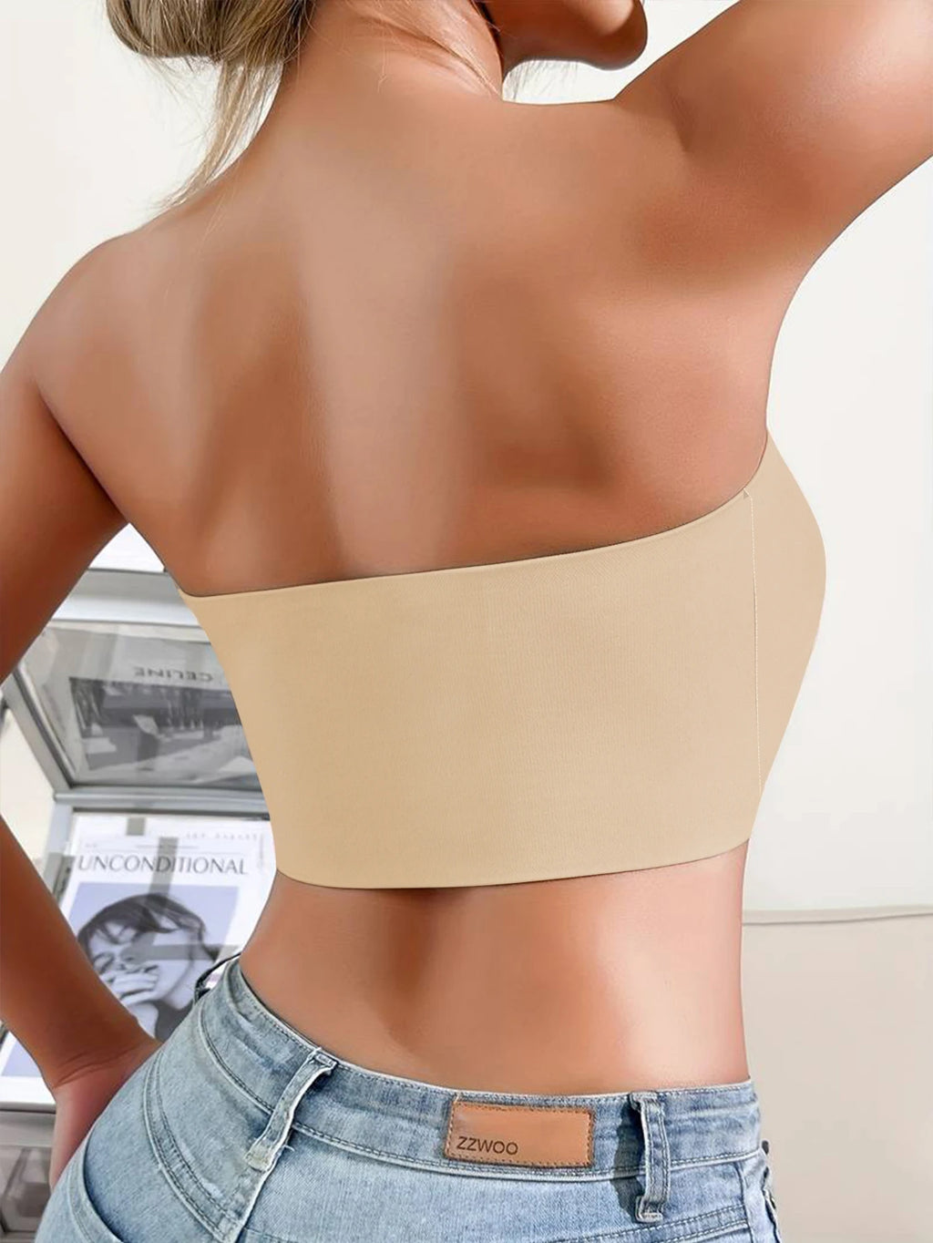 Women Strapless Seamless Front‑Button Bra – Unpadded Comfort Bralette