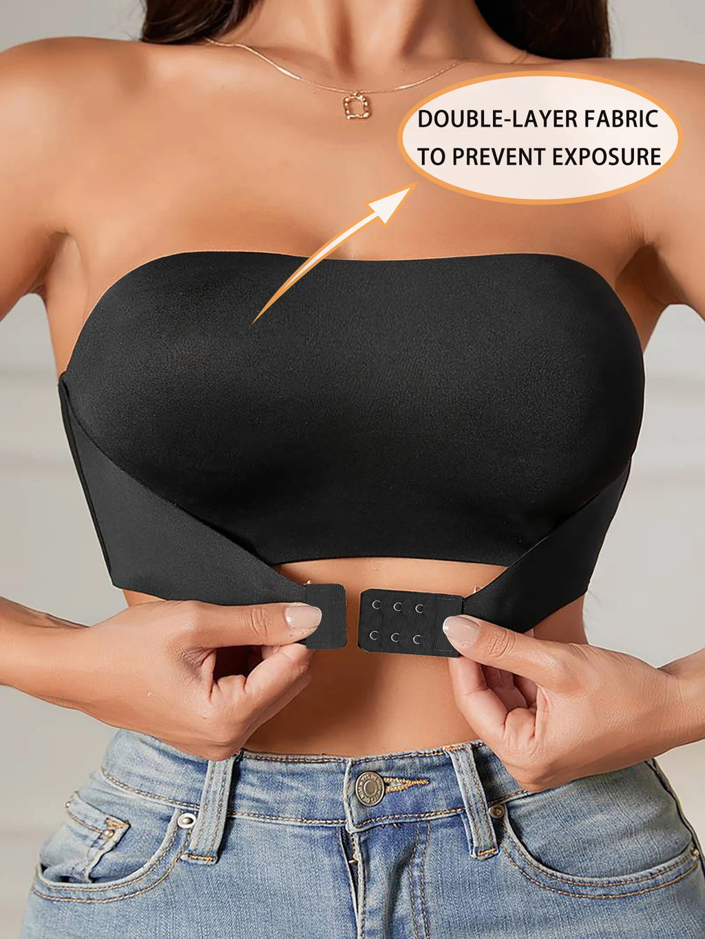 Women Strapless Seamless Front‑Button Bra – Unpadded Comfort Bralette
