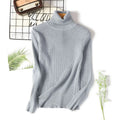 Casual Soft Polo-neck Jumper New Autumn Winter Women Knitted Turtleneck Sweater Fashion Slim Elasticity Solid Ribbed Pullovers