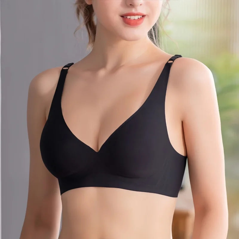 Sexy Seamless Bras For Women Wire Free Push Up Brassiere Deep V-Neck Bralette U-Back 2-Hook Underwear Lingerie Intimates S-XXL